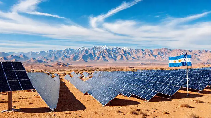 Argentina futurista bajo cielos brillantes