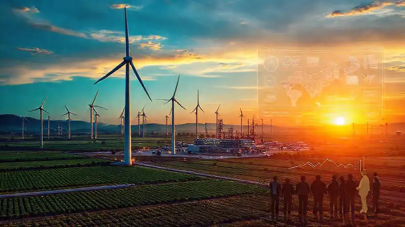 Energía limpia, futuro sostenible y progreso