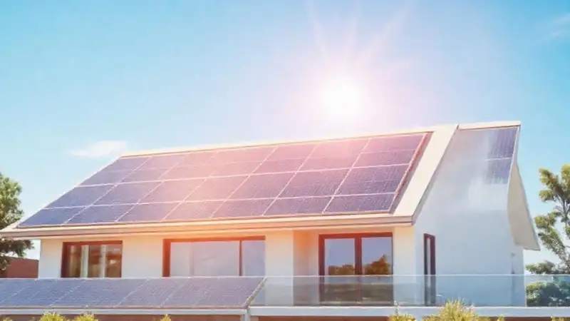 Un hogar futurista brilla con energía solar