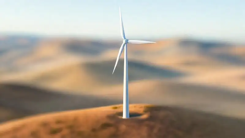 Turbina eólica ilustra un diseño técnico