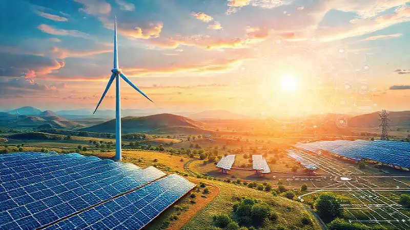 Energía limpia: visión futurista y abstracta