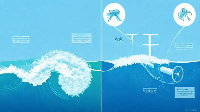 Olas marinas generan energía con ilustración clara