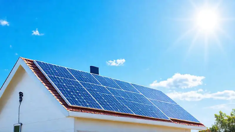 Paneles solares alimentan una casa moderna