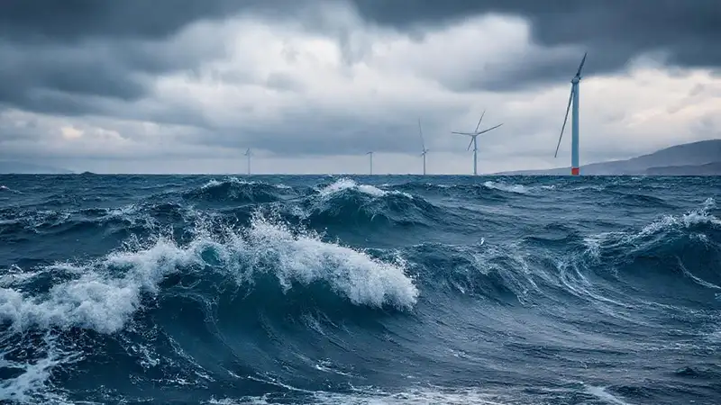 Olas, turbinas y cambio climático visualizados