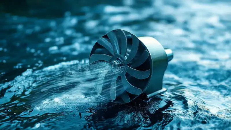 Turbina hidroeléctrica: diseño técnico sereno