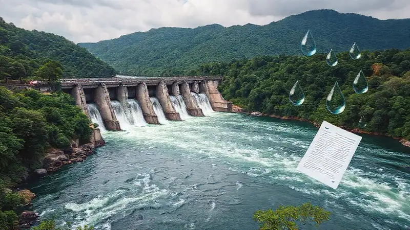 Presa hidroeléctrica: paisaje verde y esperanzador