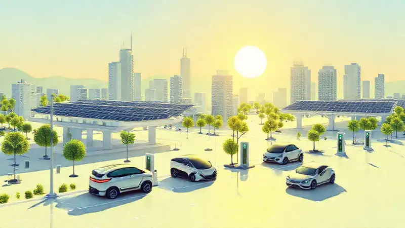 Una ciudad futurista de energía limpia