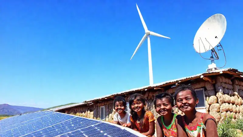 Pueblo remoto: energía sostenible y esperanza