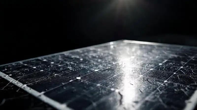 Panel solar dañado