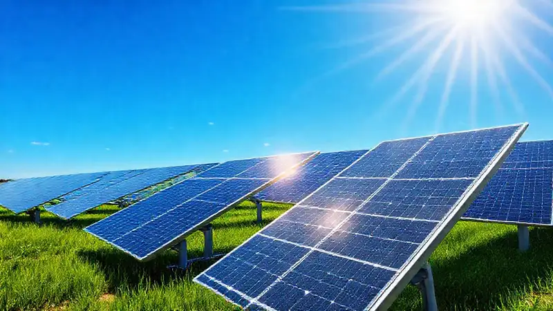 Paneles solares capturan energía brillante y limpia