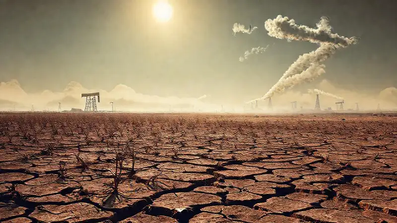La contaminación destruye un paisaje árido