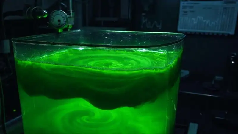 Algas estresadas, bajo rendimiento, en laboratorio