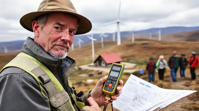 Topógrafos miden viento en el pueblo