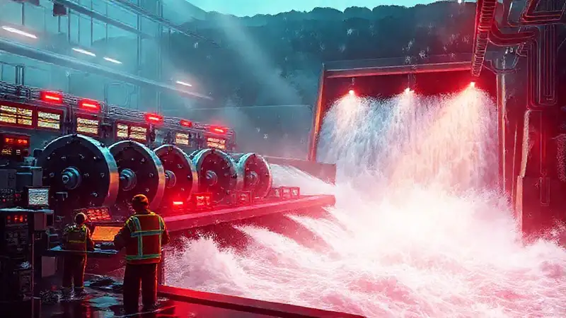 Falla hidroeléctrica: control inundado