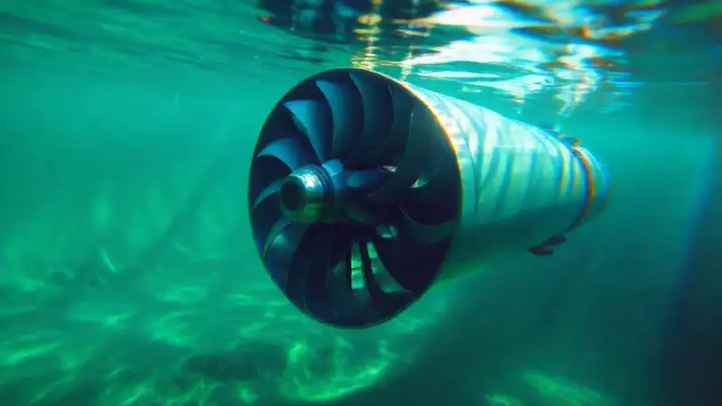 Turbina marina futurista y pacífica