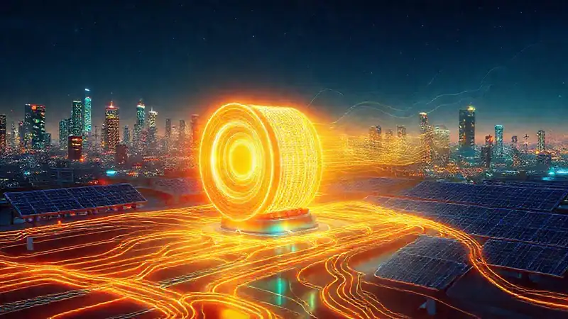 Energía renovable brillante y futurista