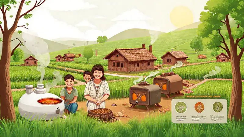 Pueblo rural calienta con energía sostenible