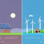 Paneles solares y turbinas comparan energías limpias