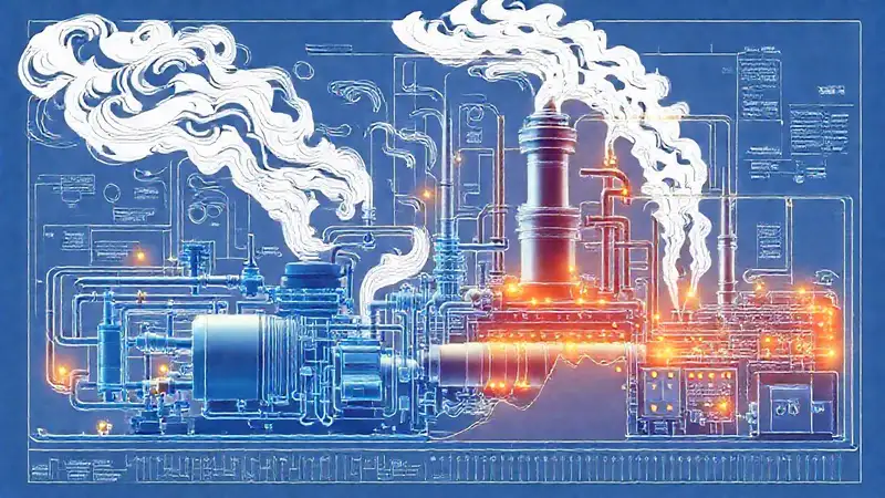 Planta de gasificación industrial compleja y detallada
