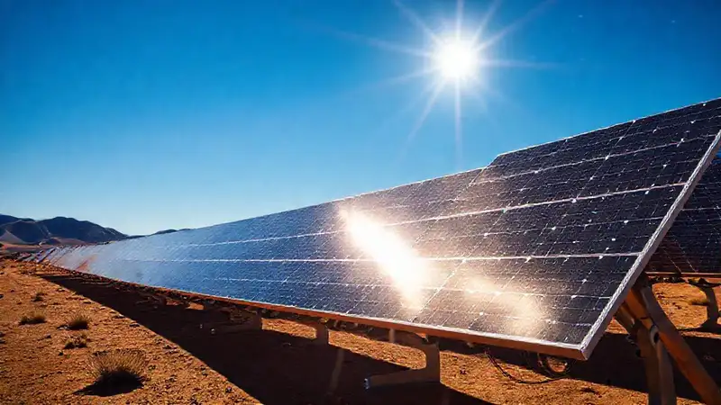 Paneles solares capturan la luz del desierto