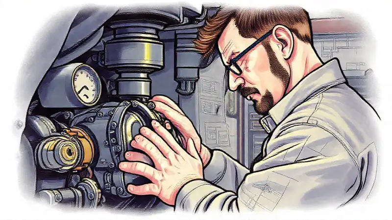 El mecánico examina el motor detalladamente