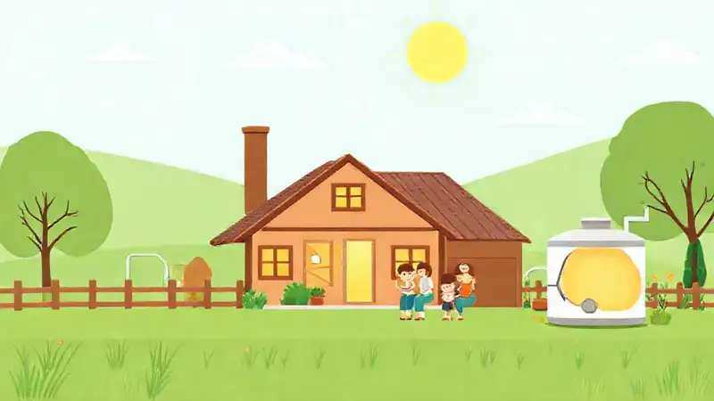 Una familia feliz vive de forma sostenible
