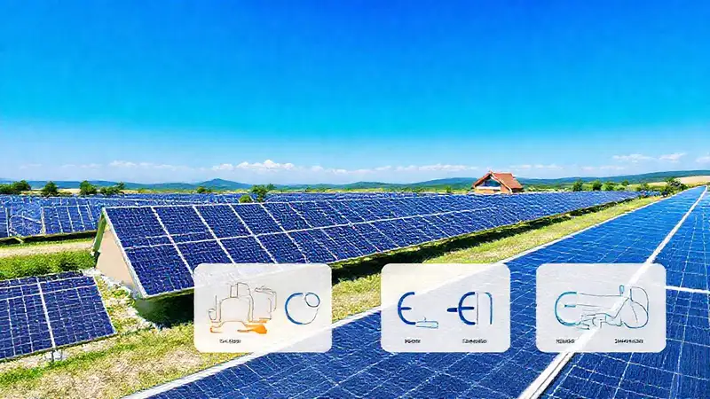 Paneles solares ilustran energía limpia moderna