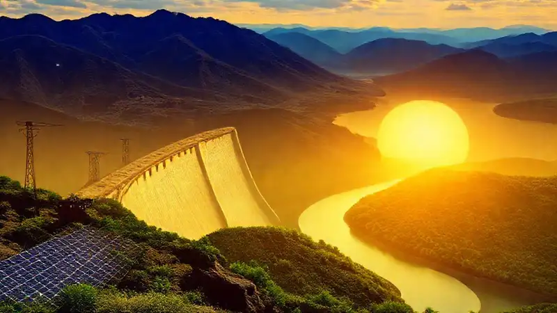 Paneles solares crean un paisaje sostenible y esperanzador