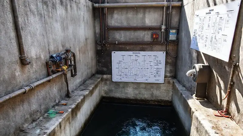 Un técnico revisa una planta hidroeléctrica
