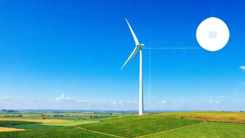Turbina eólica ilustra energía sostenible