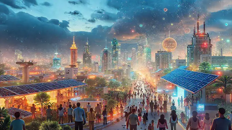 Ciudad futurista, sostenible e inclusiva brilla