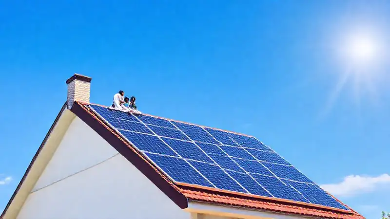 Casa moderna usa energía solar limpia