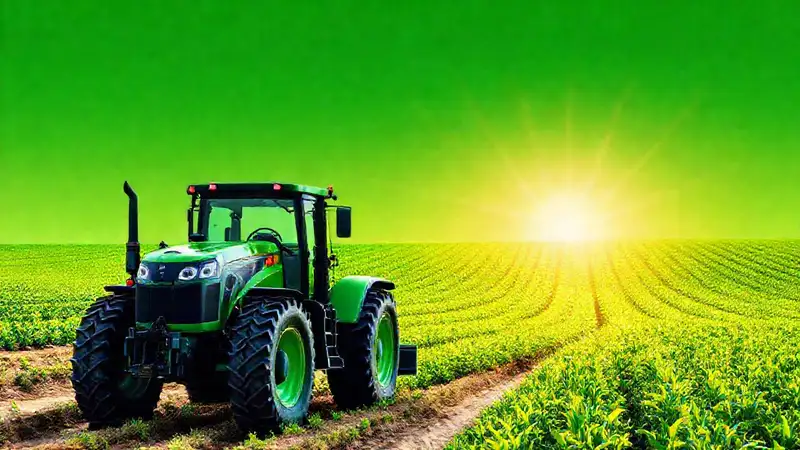 El tractor diésel cultiva campos sostenibles