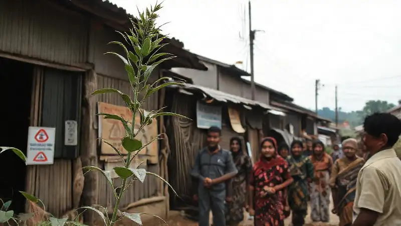 Comunidad observa planta de biomasa rural