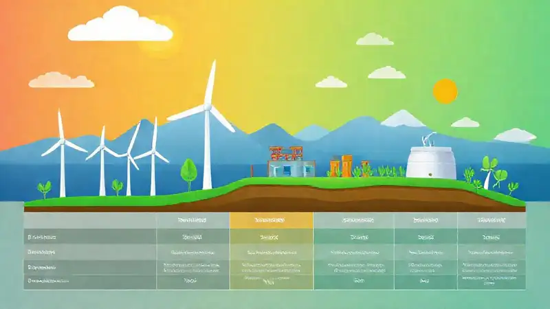 Infografía moderna compara energías renovables limpias