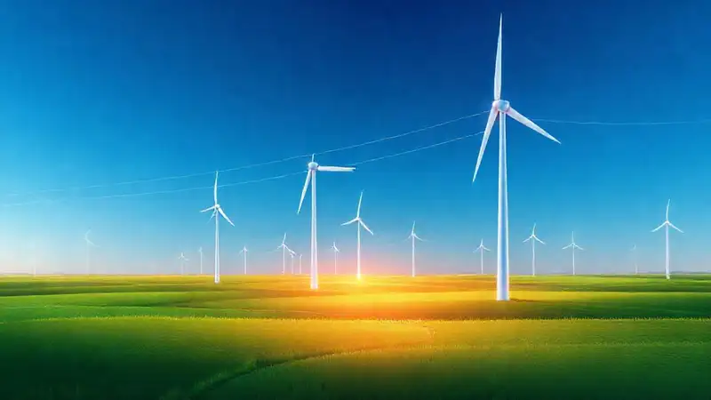 Turbinas eólicas transmiten energía visualmente