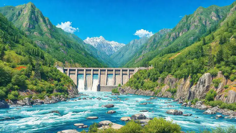 Reserva natural con energía hidroeléctrica