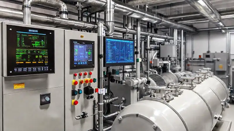 Una planta de biogás controla su producción