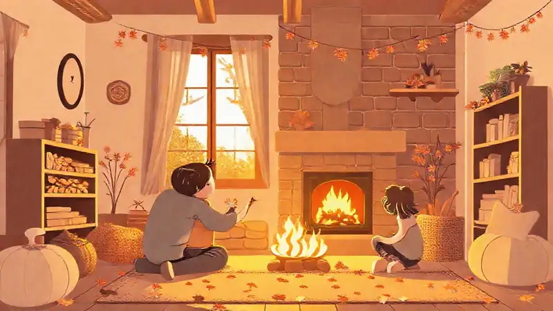 Un hogar cálido y familiar en otoño