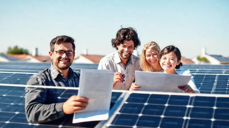 Paneles solares generan energía familiarmente limpia