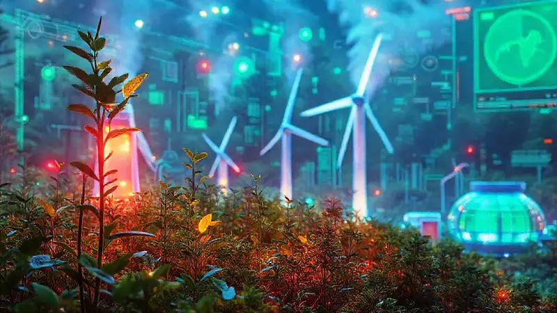 Energía sostenible y tecnología forestal brillante