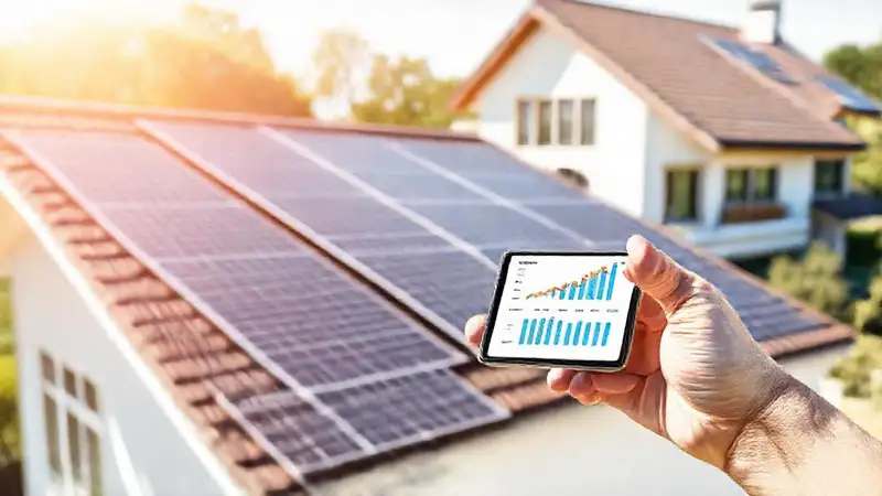 Paneles solares muestran energía en casa