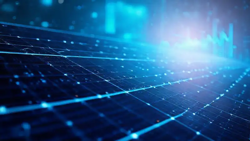 Energía solar visualizada digitalmente, limpia y eficiente