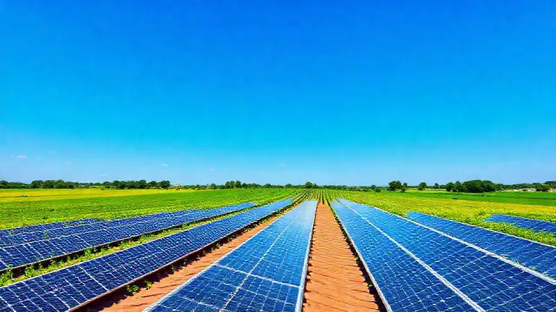 Paneles solares adornan paisajes agrícolas modernos