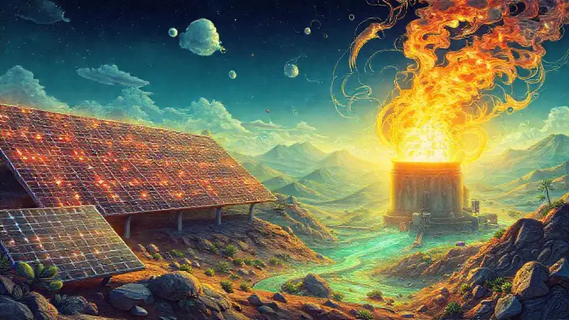 Energía solar futurista y sostenible brilla