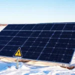 Panel solar en invierno