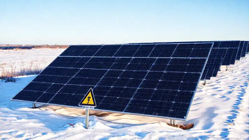 Panel solar en invierno