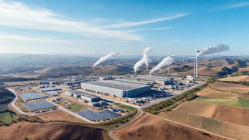 Planta de biomasa industrial domina paisaje