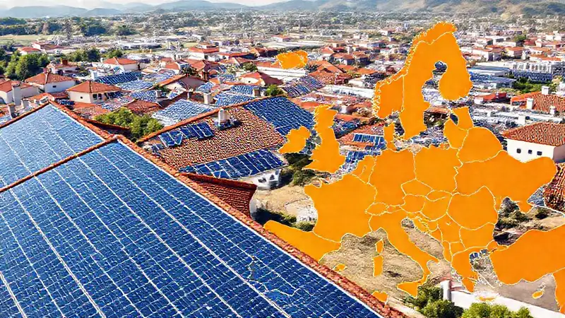 Energía solar europea, moderna y vibrante