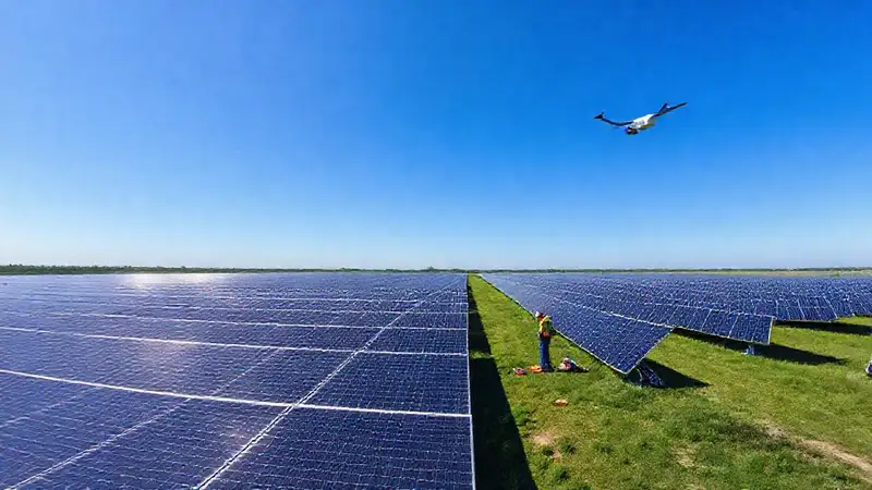 Gran solar se mantiene con drones